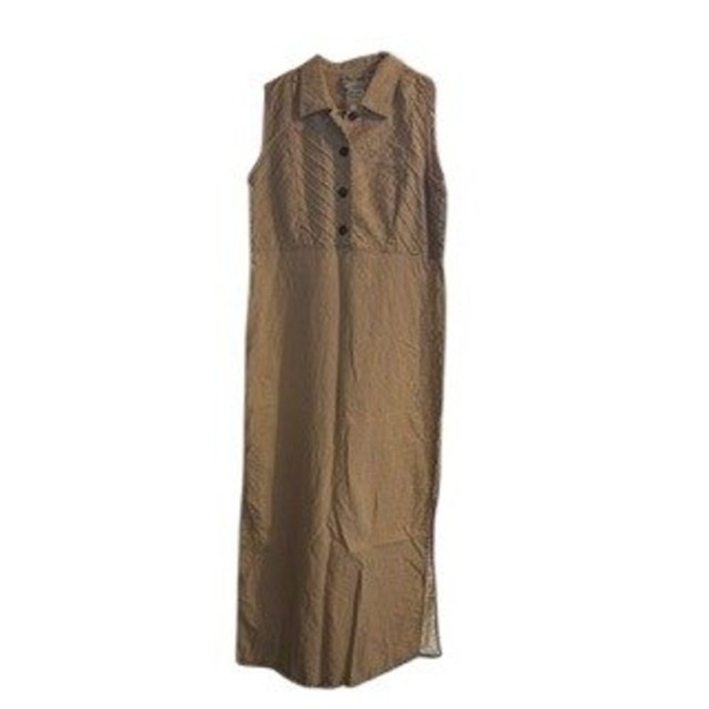 Vintage Olivia Rose Dress Linen Blend Sleeveless Maxi Dress Cottagecore Womens 8